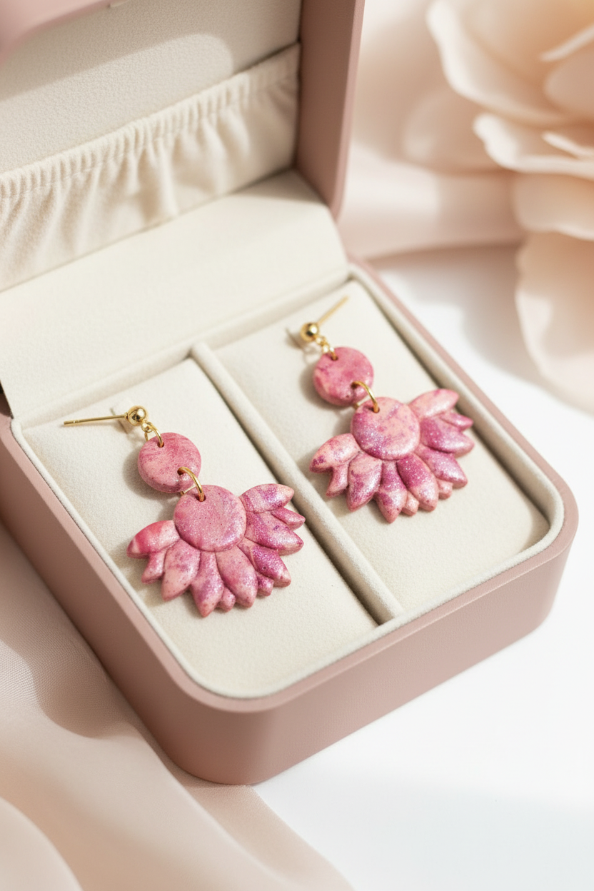 Blooming Blush Lotus Earrings