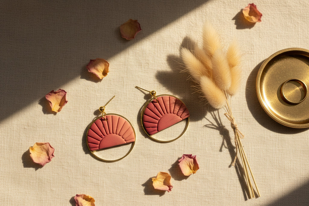 Desert Sunrise Hoop Dangle Earrings