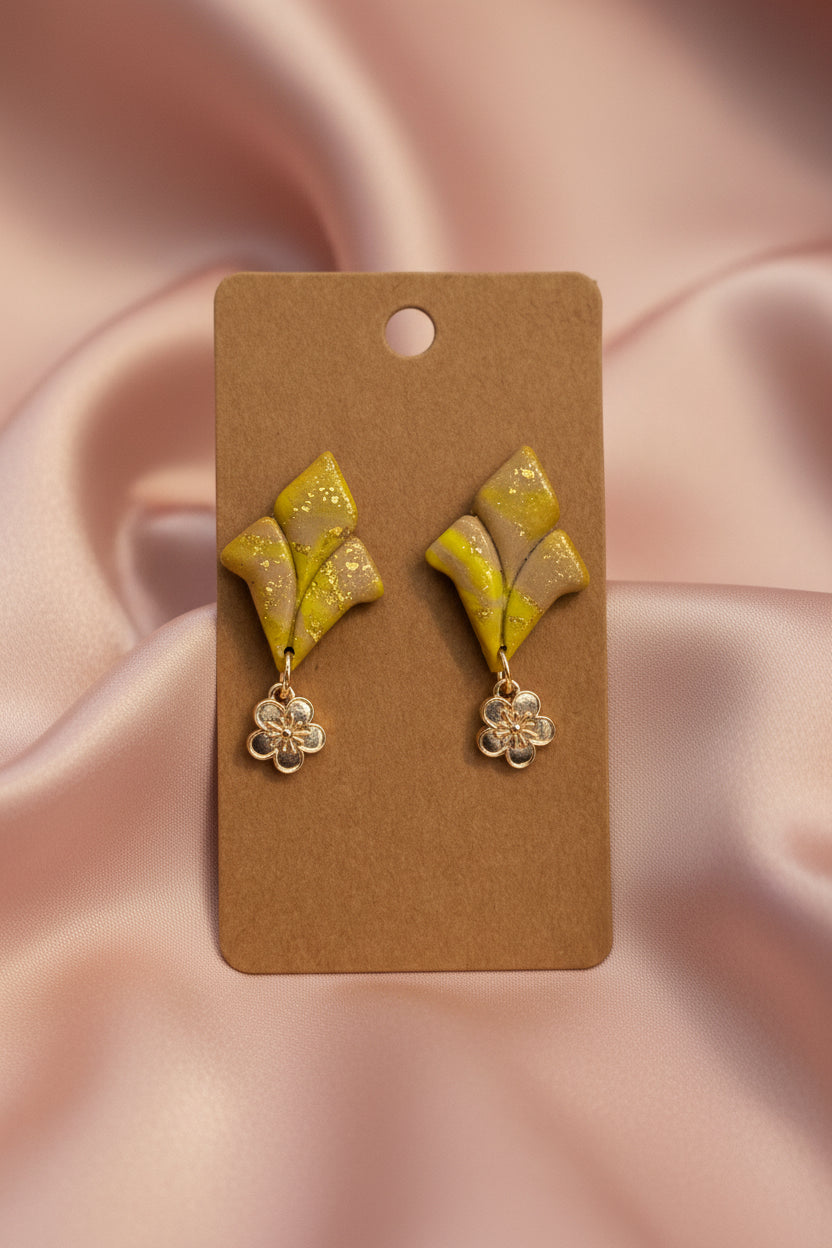 Golden Leaf Bloom Earrings