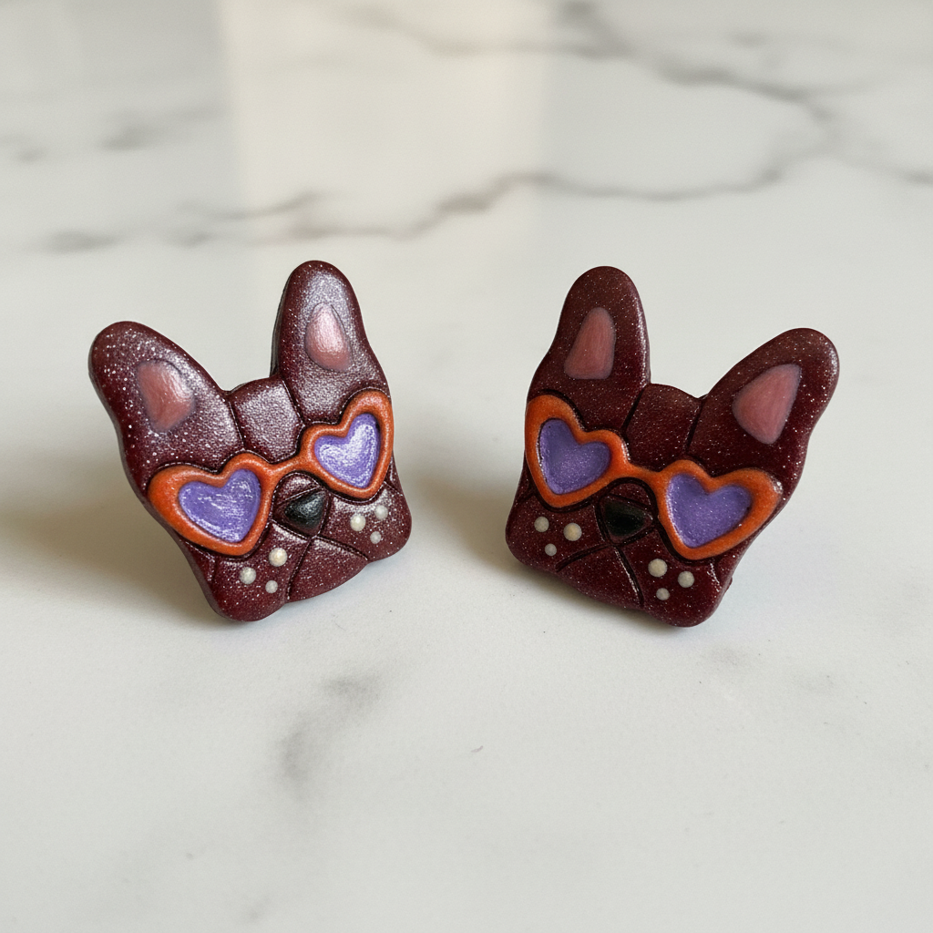 Frenchie Loves You Stud Earrings