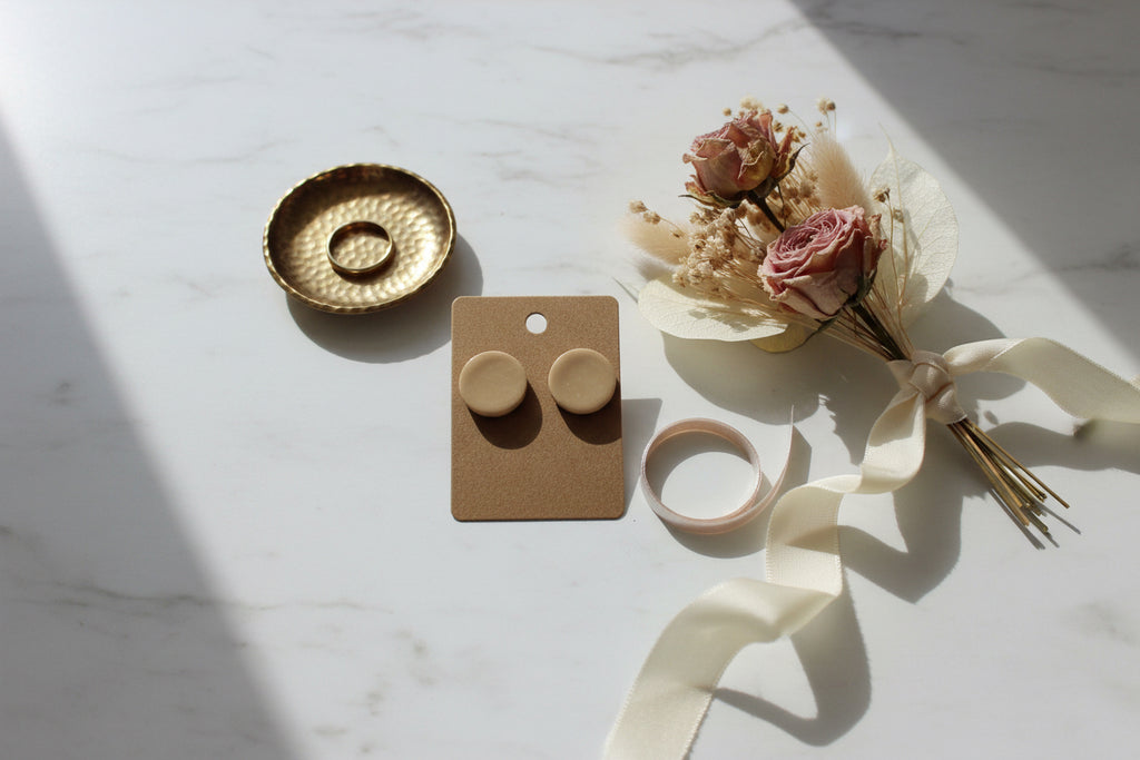 Bare Honey Gloss Stud Earrings
