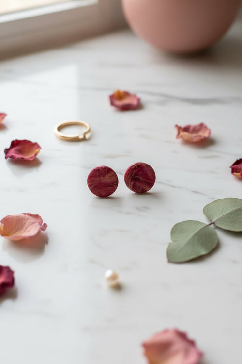 Cherry Blossom Marble Studlette Earrings