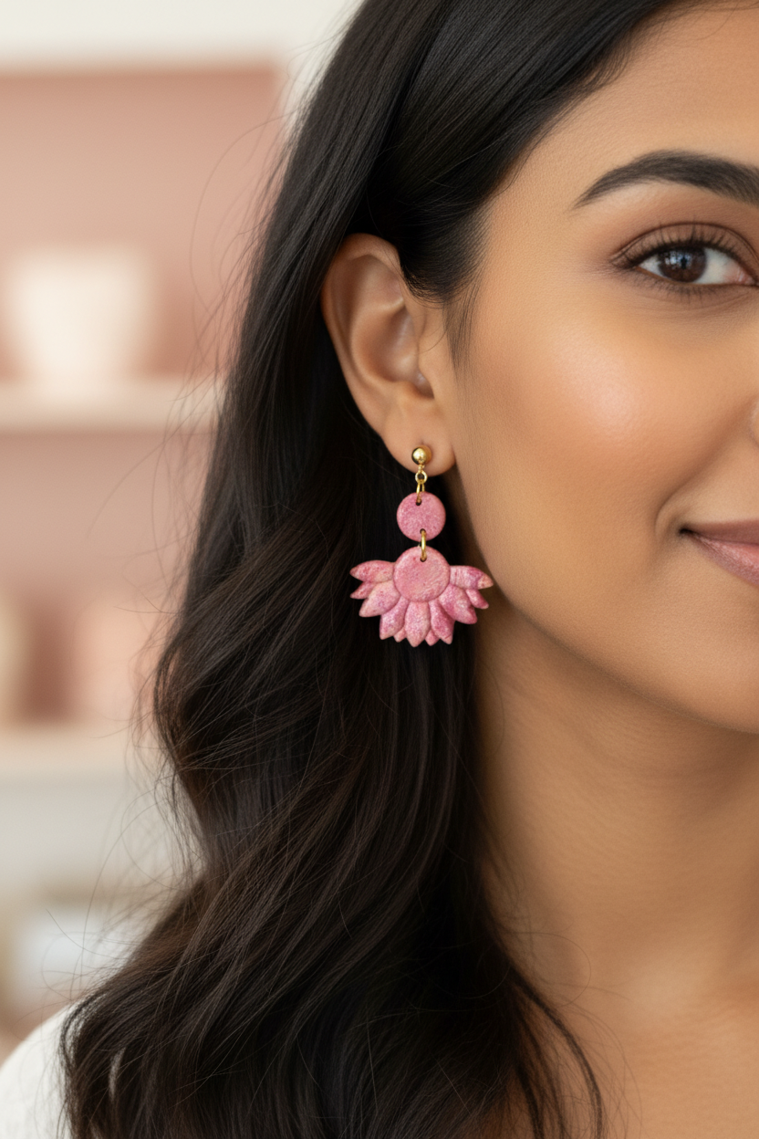 Blooming Blush Lotus Earrings – Lifestyle