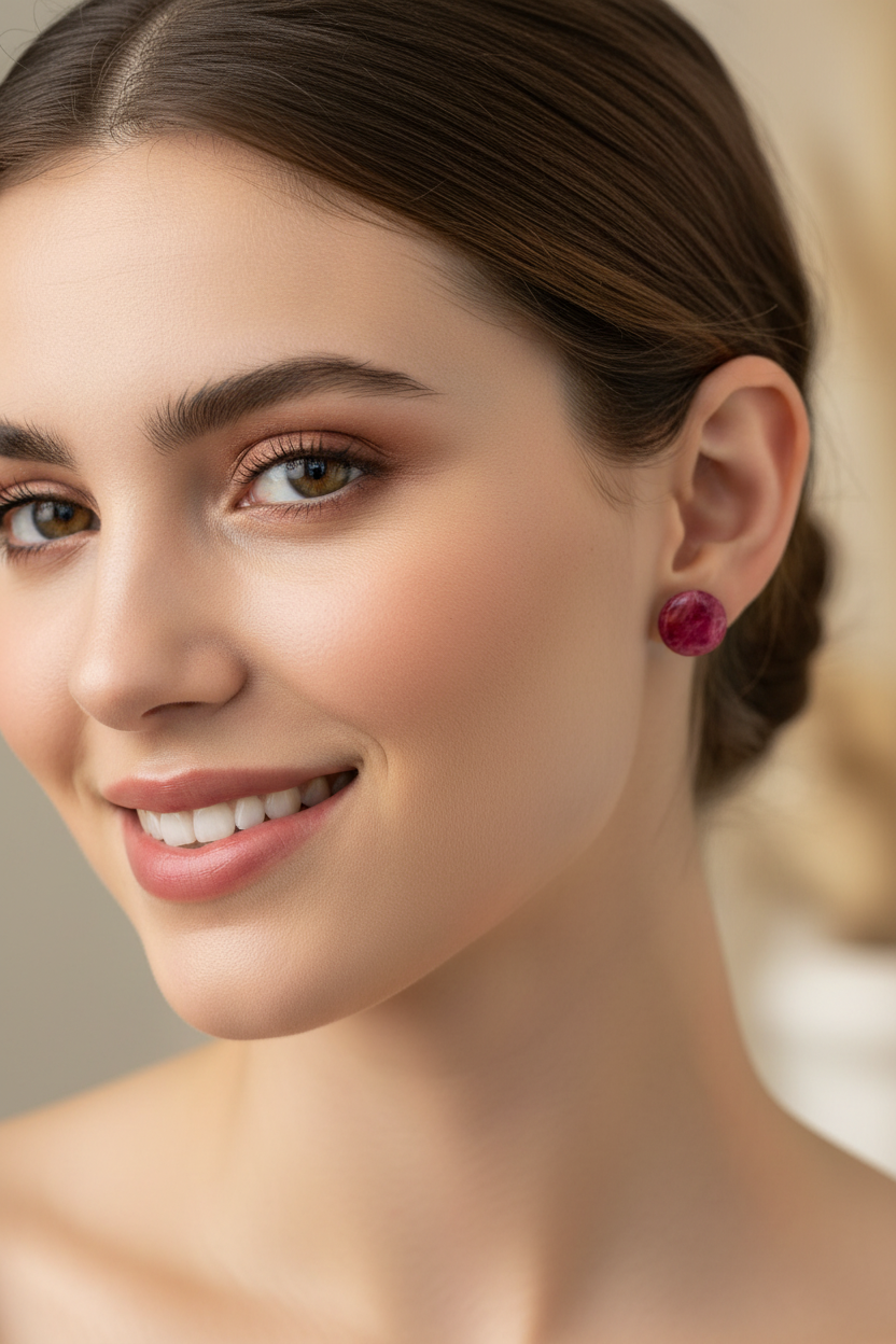 Cherry Blossom Marble Stud Earrings - Lifestyle Regenerated