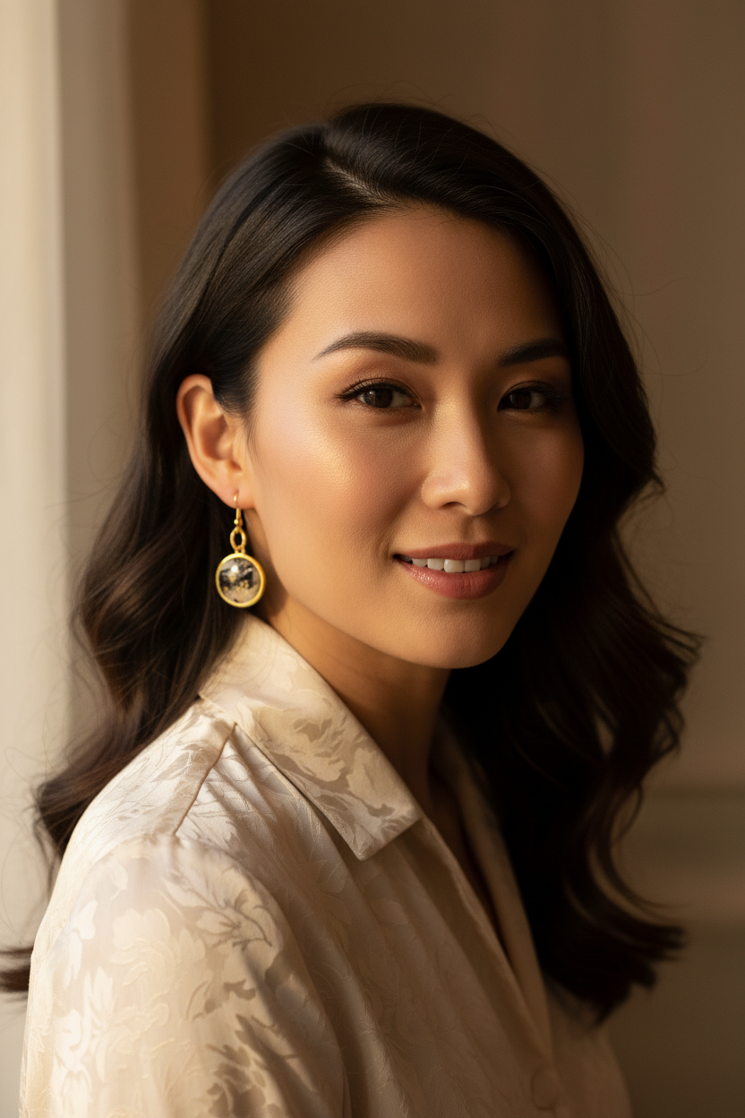 Galaxy Swirl Dome Earrings – Lifestyle v3