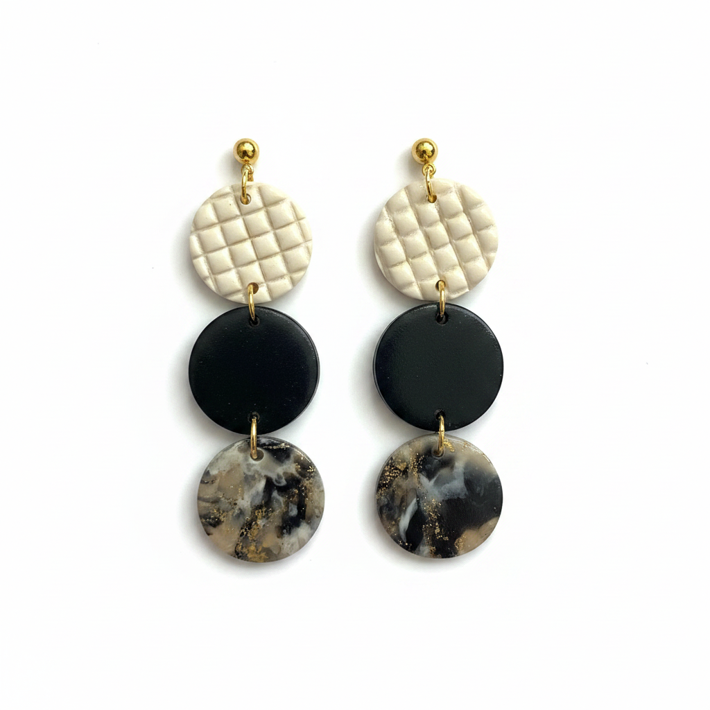 Trés Chic Triple Drop Earrings on a clean white background