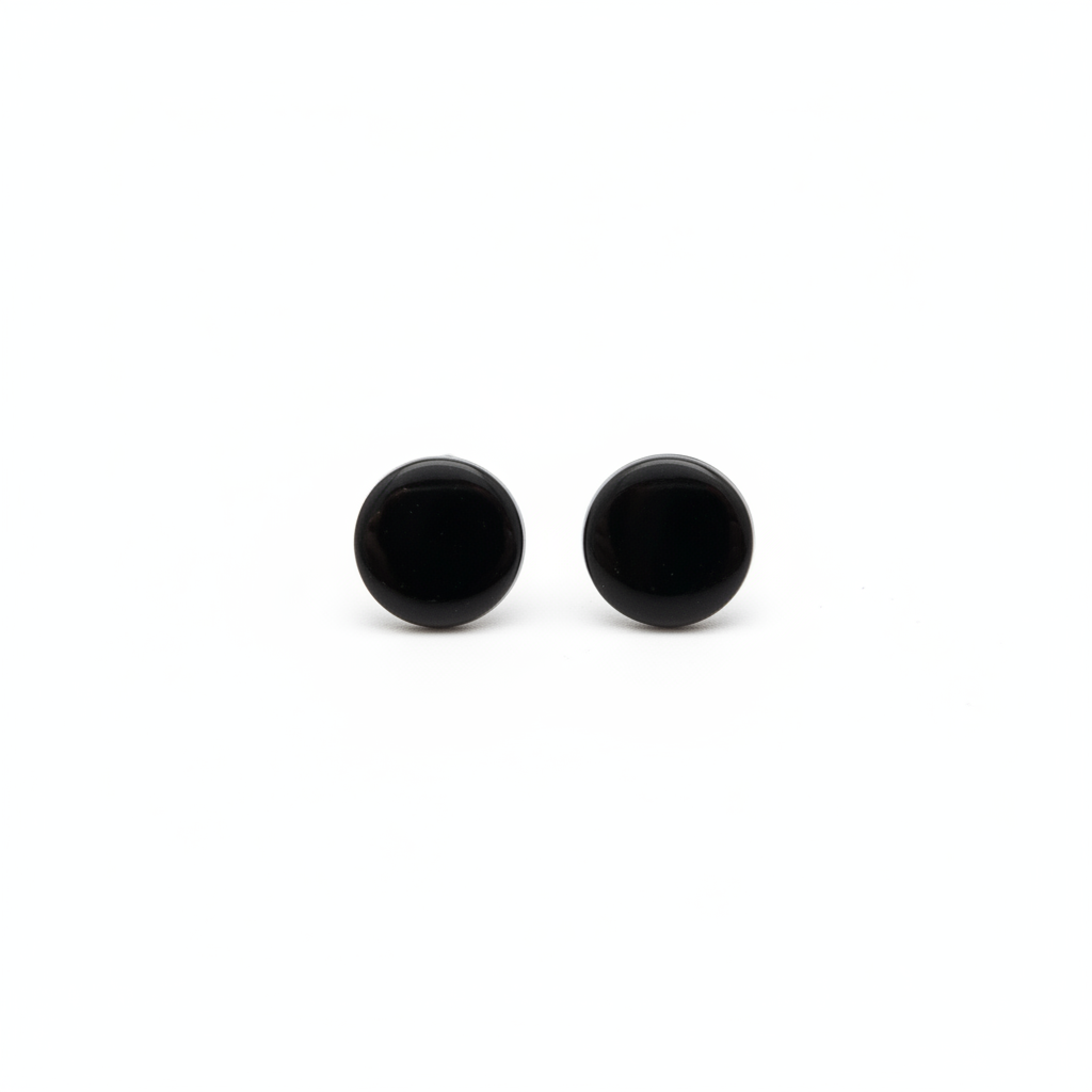 Midnight Gloss Stud Earrings on white background