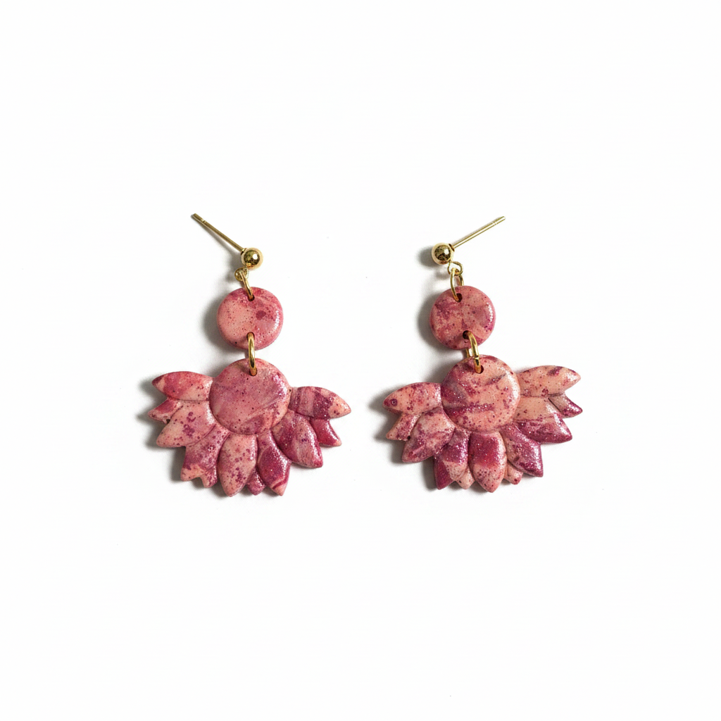 Blooming Blush Lotus Earrings