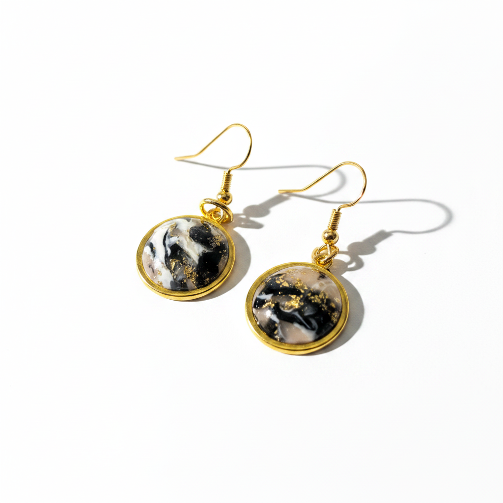 Galaxy Swirl Dome Earrings on a clean white background
