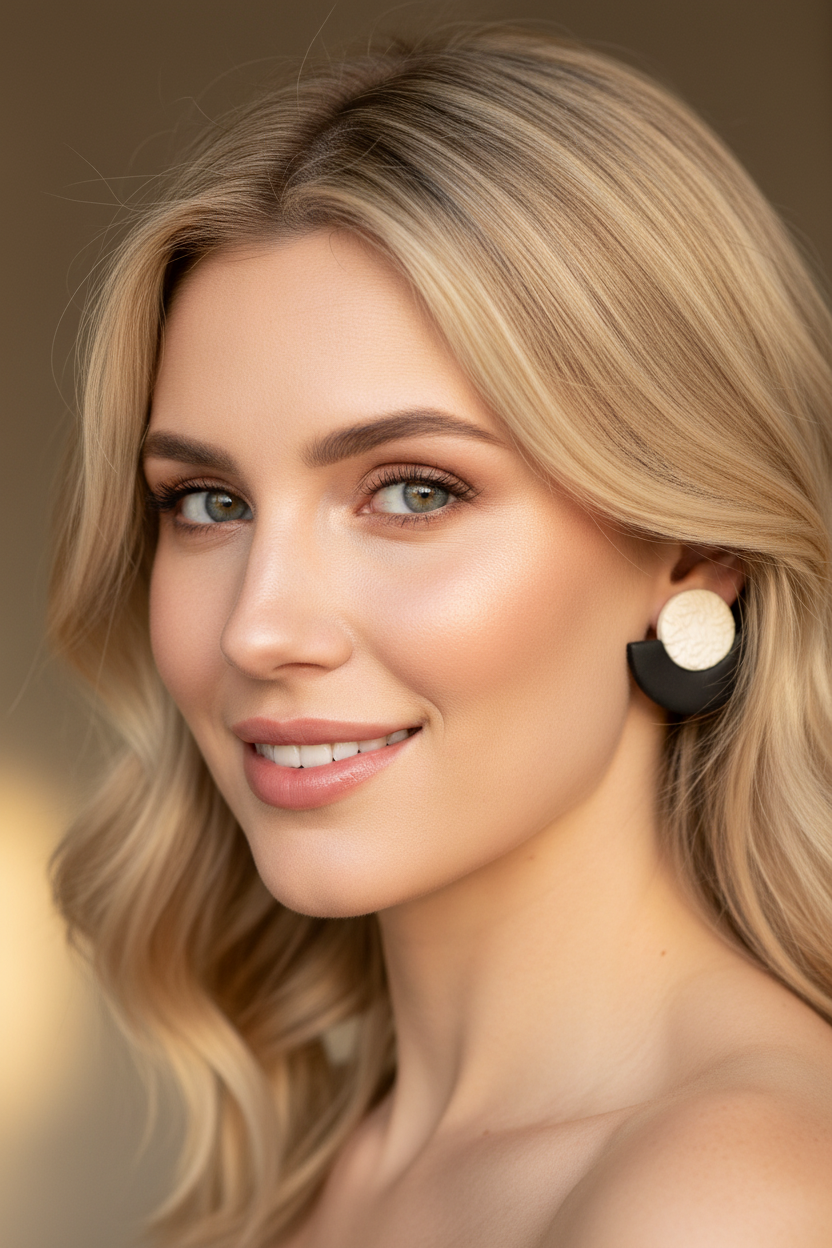 Midnight Bloom Stud Earrings - blonde woman lifestyle