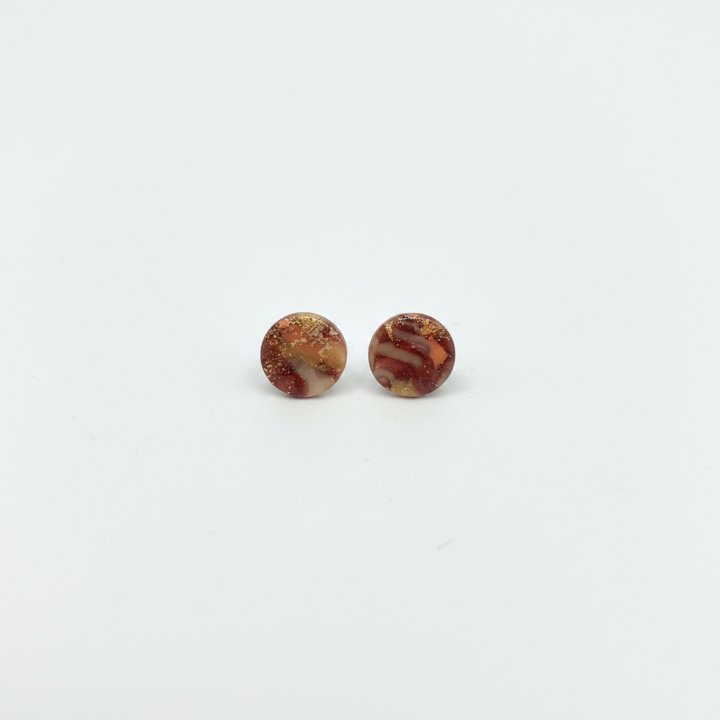 Tiny Terracotta Studlettes - White Background